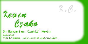 kevin czako business card